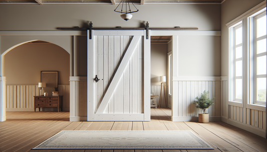 Perfect interior White single barn Door