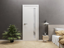 Load image into Gallery viewer, Planum 0660 Painted White Barn Door Slab with Frosted Glass