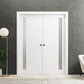 Planum 0660 Painted White Barn Door Slab with Frosted Glass