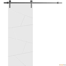 Load image into Gallery viewer, Planum 0990 Painted White Matte Barn Door and Silver Rail