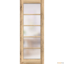 Load image into Gallery viewer, Quadro 4002 Oak Barn Door Slab with Frosted Glass