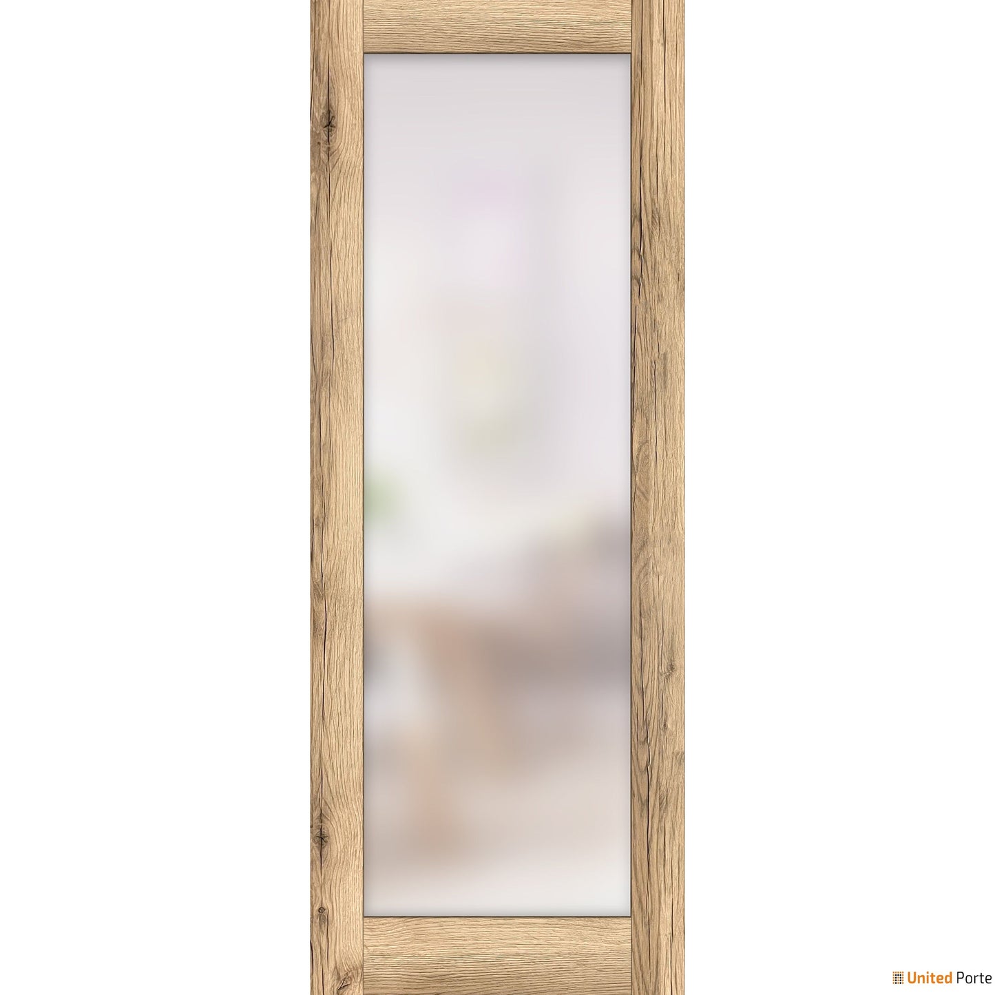 Planum 2102 Oak Barn Door Slab with Frosted Glass
