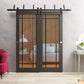 Lucia 2266 Matte Black Barn Door Slab with Clear Glass