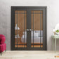Lucia 2266 Matte Black Barn Door Slab with Clear Glass