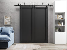 Load image into Gallery viewer, Quadro 4111 Matte Black Double Barn Door and Black Bypass Rail