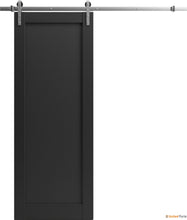 Load image into Gallery viewer, Quadro 4111 Matte Black Barn Door and Silver Rail