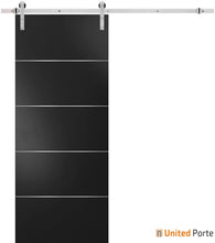 Load image into Gallery viewer, Planum 0020 Matte Black Barn Door and Silver Rail