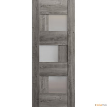 Load image into Gallery viewer, Sete 6933 Nebraska Grey Barn Door Slab with Frosted Glass