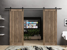 Load image into Gallery viewer, Quadro 4111 Walnut Double Barn Door and Black Rail