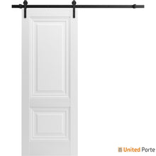 Load image into Gallery viewer, Lucia 8831 White Silk Barn Door and Black Rail