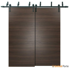 Load image into Gallery viewer, Planum 0010 Chocolate Ash Double Barn Door and Black Bypass Rail
