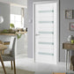 Quadro 4445 White Silk Barn Door Slab with Frosted Glass