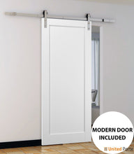 Load image into Gallery viewer, Quadro 4111 Walnut Barn Door and Silver Rail