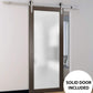 Planum 2102 Chocolate Ash Barn Door with Frosted Glass and Silver Rail