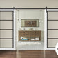 Lucia 2466 White Silk Double Barn Door with Clear Glass and Black Rail