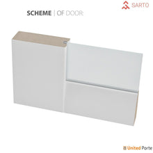 Load image into Gallery viewer, Quadro 4055 White Silk Barn Door Slab with Frosted Opaque Glass