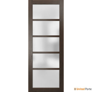 Quadro 4002 Chocolate Ash Barn Door Slab with Frosted Glass