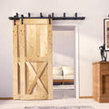 5-in-1 Double Barn Door with Double Track Bypass Installation Hardware Kit