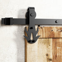 Load image into Gallery viewer, Non-Bypass Sliding Barn Door Hardware Kit - Flame Design Roller