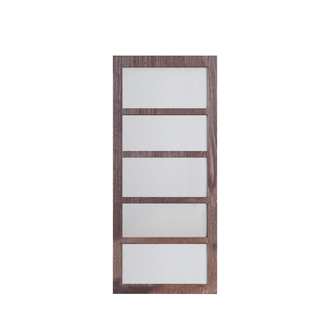 Assembled Wood/Frosted Glass Finished Barn Door 36