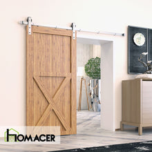 Load image into Gallery viewer, Non-Bypass Sliding Barn Door Hardware Kit - Classic Design Roller - Silver Finish