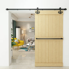 Load image into Gallery viewer, Non-Bypass Sliding Barn Door Hardware Kit - Mustache Design Roller