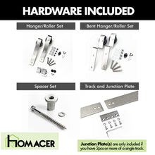 Load image into Gallery viewer, Single Track Bypass Sliding Barn Door Hardware Kit - Classic Design Roller