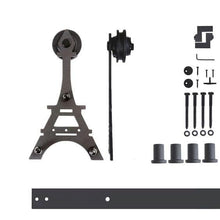 Load image into Gallery viewer, Non-Bypass Sliding Barn Door Hardware Kit - Eiffel Design Roller