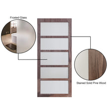 Load image into Gallery viewer, Assembled Wood/Frosted Glass Finished Barn Door 36&quot;W*84&quot;H Without Installation Hardware kit