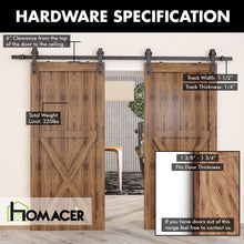 Load image into Gallery viewer, Non-Bypass Sliding Barn Door Hardware Kit - Classic Design Roller