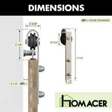 Load image into Gallery viewer, Finished &amp; Unassembled Single Barn Door with Non-Bypass Brushed Nickel Installation Hardware Kit (H Design)