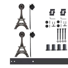Load image into Gallery viewer, Non-Bypass Sliding Barn Door Hardware Kit - Eiffel Design Roller