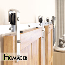 Load image into Gallery viewer, Non-Bypass Sliding Barn Door Hardware Kit - Classic Design Roller - Silver Finish