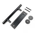 Black Carbon Steel & Brushed Nickel Stainless steel Door Handle