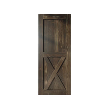 Load image into Gallery viewer, Finished &amp; Unassembled Single X Design Pine Wood Barn Door Without Hardware