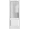 Felicia 3309 Matte White Barn Door Slab with 9 Lites Frosted Glass