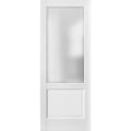 Lucia 22 White Silk Barn Door Slab with Frosted Glass