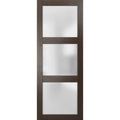Lucia 2552 Chocolate Ash Barn Door Slab with Frosted Glass