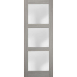 Lucia 2552 Grey Ash Barn Door Slab with Frosted Glass