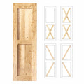 Unfinished Pine Wood Frame Barn Door with Installation Hardware Kit - Classic Design Roller
