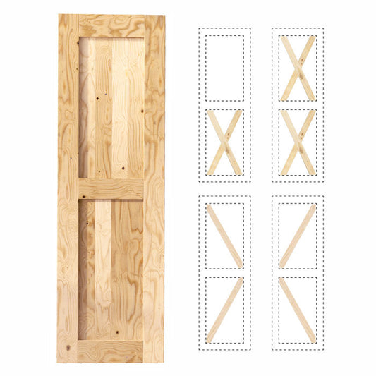 Unfinished Pine Wood Frame Barn Door - 96" Height