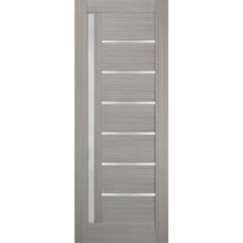 Load image into Gallery viewer, Quadro 4088 Grey Ash Barn Door Slab with Frosted Glass