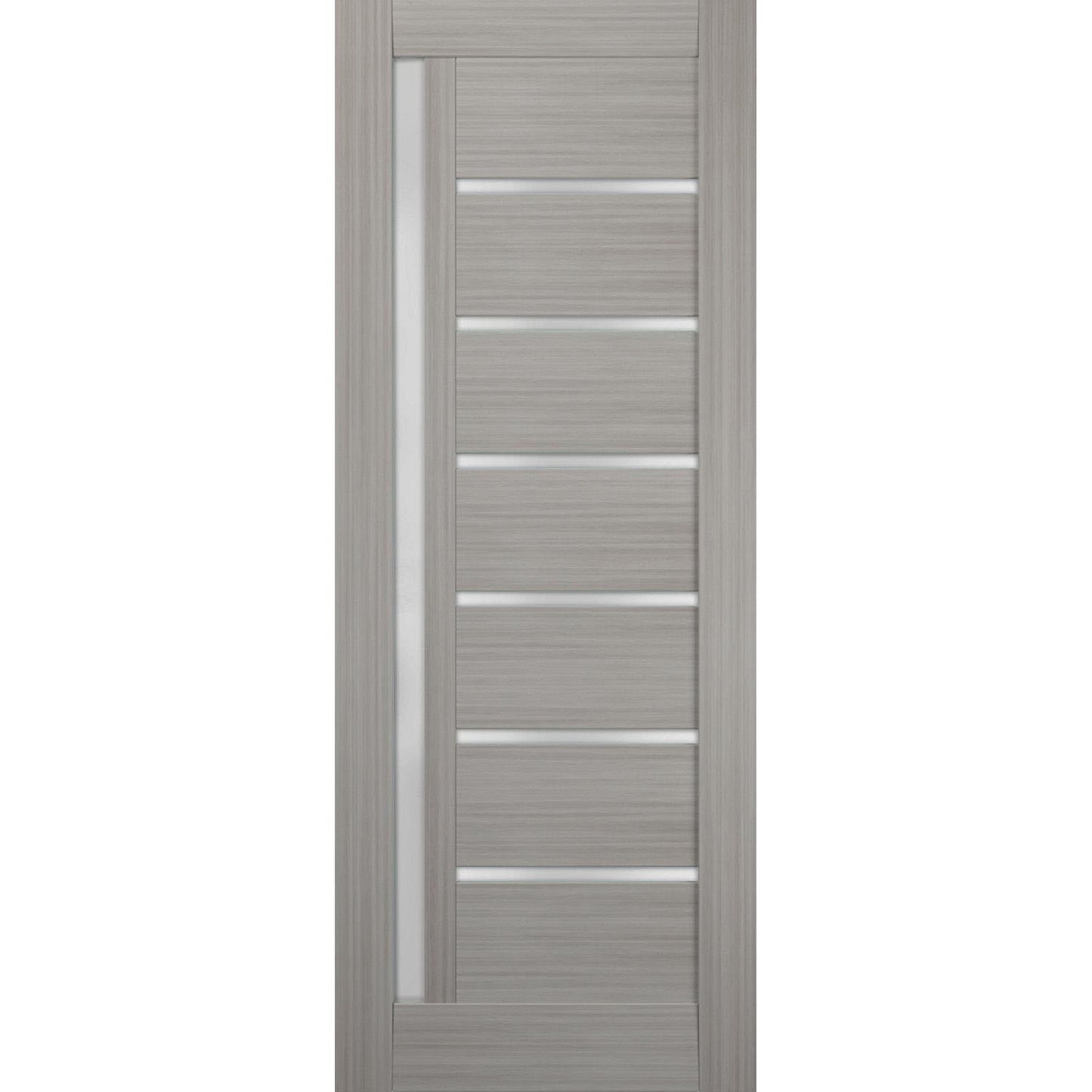 Quadro 4088 Grey Ash Barn Door Slab with Frosted Glass