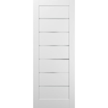 Quadro 4117 White Silk Barn Door Slab with Frosted Glass