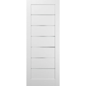Quadro 4117 White Silk Barn Door Slab with Frosted Glass