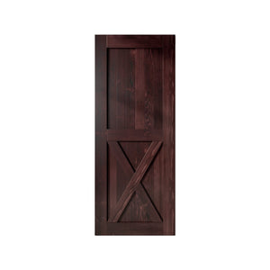 Finished & Unassembled Single X Design Pine Wood Barn Door Without Hardware
