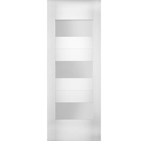 Sete 6003 White Silk Barn Door Slab with Frosted Glass