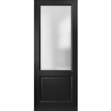 Load image into Gallery viewer, Lucia 22 Matte Black Barn Door Slab with Frosted Glass