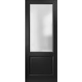 Lucia 22 Matte Black Barn Door Slab with Frosted Glass