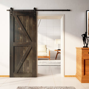 Finished & Unassembled Single Barn Door with Hardware Kit (Arrow Design)